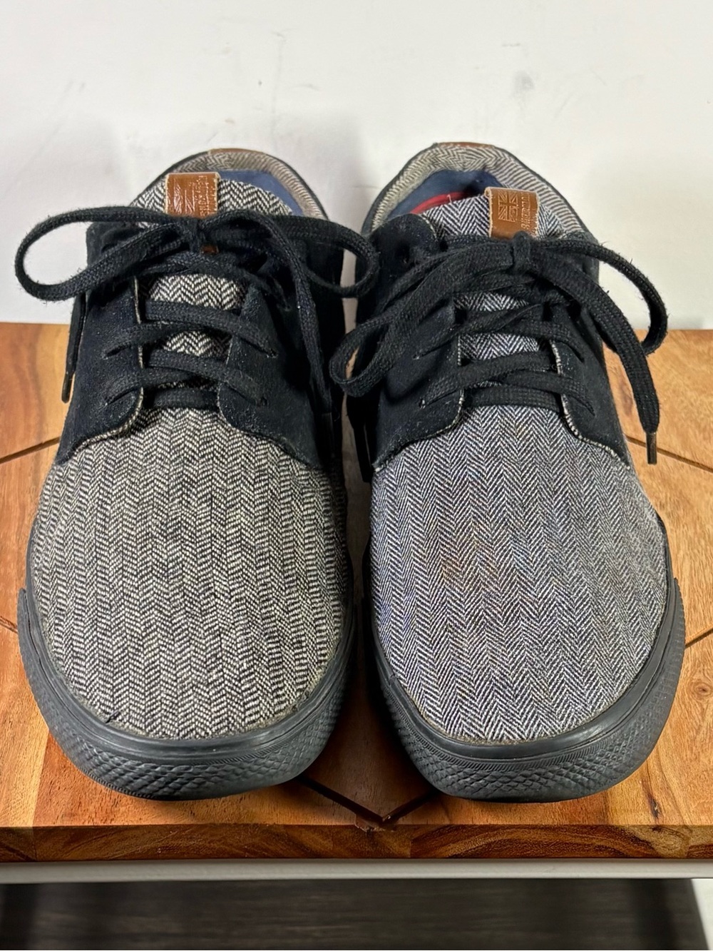 Ben Sherman Herringbone & Suede Lace-Up shoes - Black/Grey